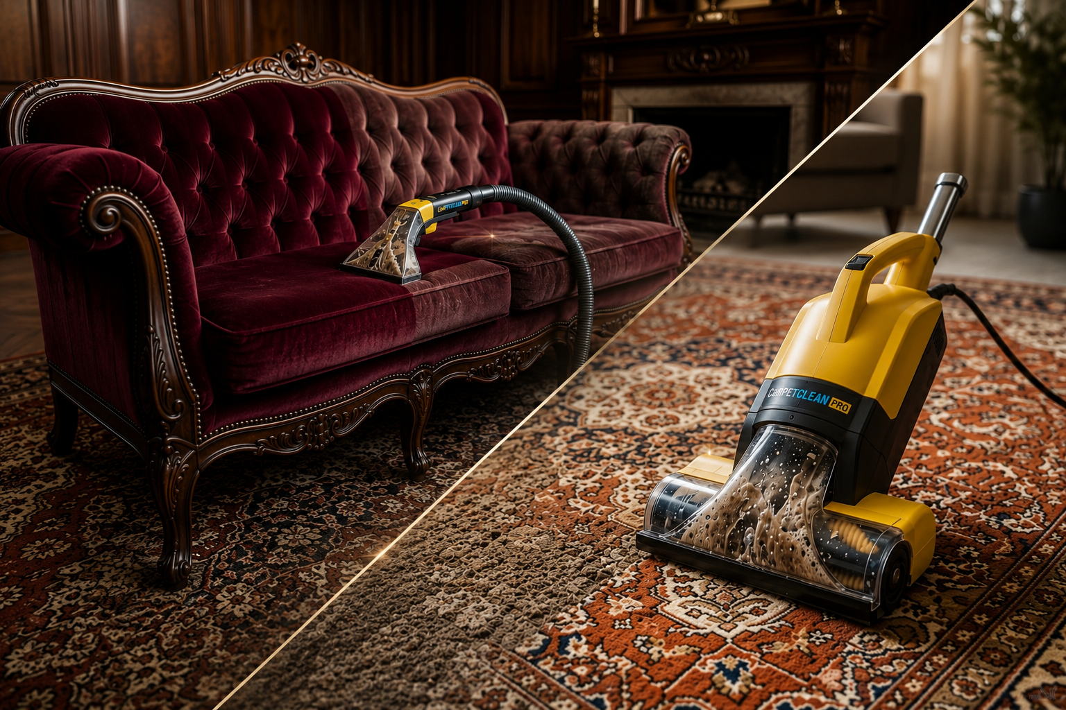 Carpet and upholstery deep-extraction cleaning in a London home